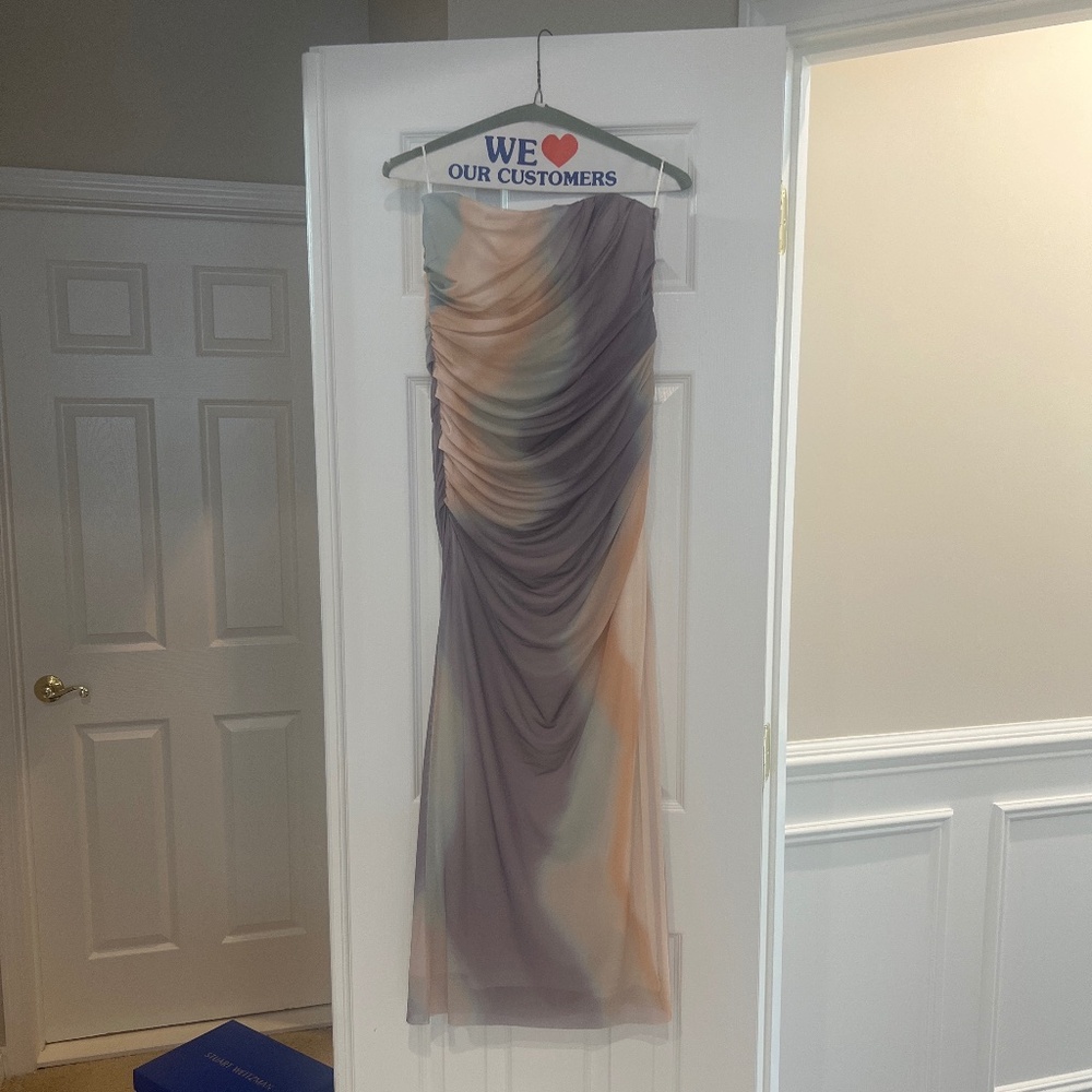 ZARA NWT staples tie dye ruched dress
